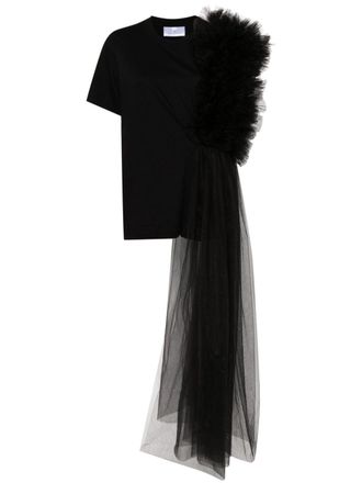 Alchemy x Lia Aram ruffled T-shirt - women - Cotton/Spandex/Elastane - S - Black