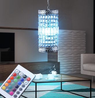 ETC Shop Lampada A Sospensione A Led Dimmerabile Con Telecomando Lampada A Sospensione Lampada A Sospensione In Cristallo Lampada A Sospensione Soggiorno, Camb