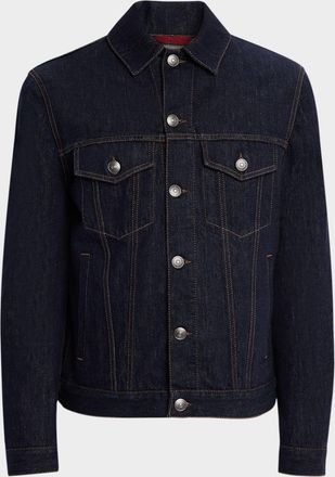 Brunello Cucinelli Mens Italian Selvedge Denim Jacket