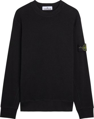 Stone Island Waffle Cotton Jumper - Black - XL