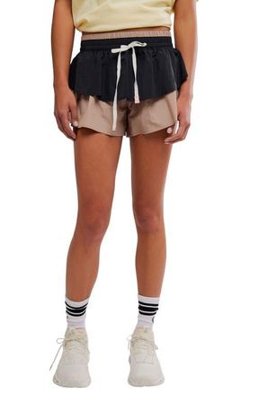 Free People FP Movement Flex It High Rise Tiered Shorts in Black Combo at Nordstrom, Size X-Small