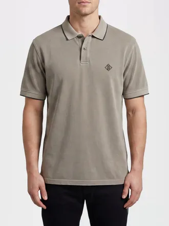 Herno Slim Fit Short-Sleeve Cotton Polo Shirt with Ribbed Collar