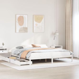 Berkfield Home Bed Frame without Mattress White 200x200 cm Solid Wood Pine