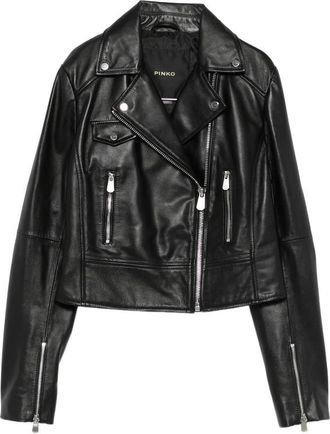 Pinko Zip Leather Jacket