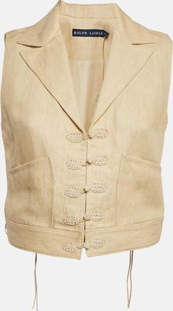 Ralph Lauren Cream Linen Cropped Vest