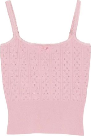 J.W.Anderson Pointelle Gebreide Top met Vierkante Hals Mouwloos - Dames - Tops zonder mouwen - Roze - S - Tops