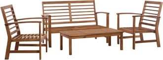vidaXL Set Divani Da Giardino 4 Pz In Legno Massello Di Acacia - Vidaxl