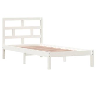 Berkfield Home Beautiful Bed Frame White Solid Wood Pine 90x200 cm