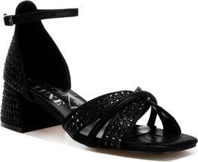London Rag Babylon Embellished Block Heel Sandal in Black at Nordstrom Rack, Size 10