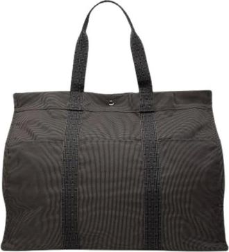 Herm&egrave;s Pre-owned Tote Bags, female, Gray, Size: ONE SIZE Pre-owned Canvas Tote