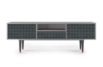 StoryZ Mueble de TV azul y amarillo 2 cajones y 1 puerta L 170 cm