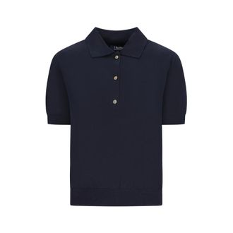 Max Mara Pomposa Polo - Dames - Tops - Blauw - Maat: XS Katoen