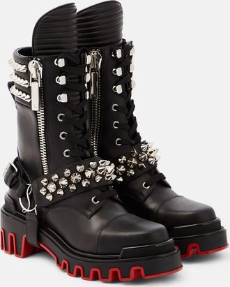 Christian Louboutin Janetta embellished biker boots