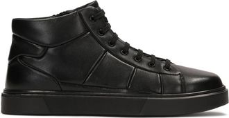Kazar Sneakers met artistiek gevormd bovendeel - Heren - Sneakers - Zwart - 44 EU - Leer - Schoenen
