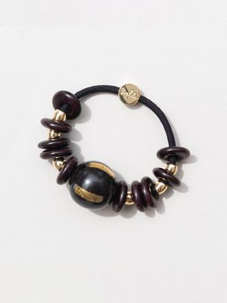 By Lilla Limo Capsule Bracelet Hairtie in Black And Gold at Nordstrom