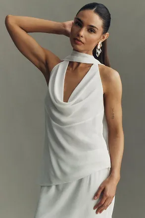 Mare Mare Easy Breezy Cowl-Neck Halter Tank Top