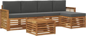 vidaXL Conjunto De Sof&aacute;s De Exterior 6 Uds. Natural Y Antracita Vidaxl