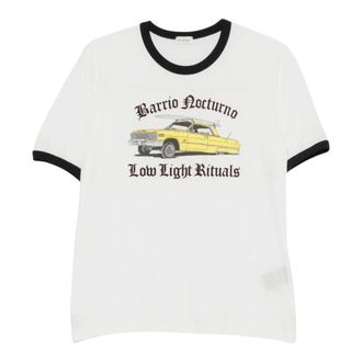 Second/Layer Second/Layer - Barrio Nocturno Ringer Tee - Dames - Tops - Wit - Maat: XL