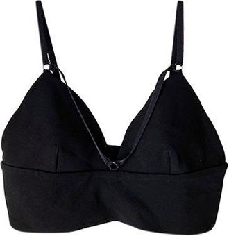 Alexander Wang Black Stretch Faille Triangle Bralette Size M