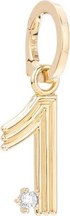 Adina Reyter Groovy Number Charm Pendant in Yellow Gold/Diamond-1 at Nordstrom
