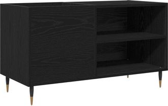 vidaXL Record Cabinet Black oak 85 x 38 x 48 cm Engineered Wood Vidaxl