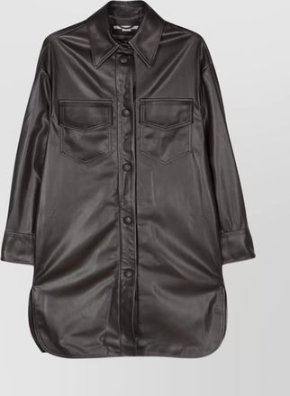 Stella McCartney overshirt with curved hem and pockets