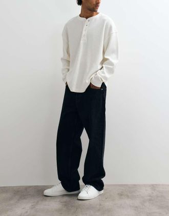 Arket Mist - Jeans ampi a vita bassa neri-Nero