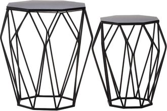 Premier Housewares Avantis Convex Black Tables