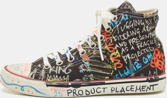VETEMENTS Multicolor Canvas Graffiti High Top Sneakers