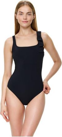 Gottex Modern Muse Square Neck One Piece in Black at Nordstrom, Size 16