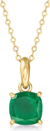 Canaria Canaria Emerald Pendant Necklace in 10kt Yellow Gold