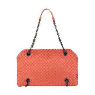 Bottega Veneta Pre-owned Nappa Intrecciato Duo Schoudertas - Dames - Pre-owned - Rood - Maat: ONE Size Zijde