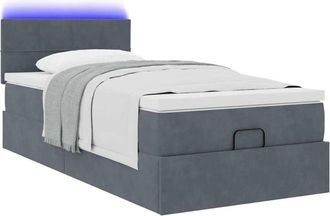 vidaXL Estructura Cama Otomana Colch&oacute;n Terciopelo Gris Oscuro Vidaxl