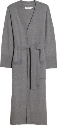 Apparis long waisted-belt cardigan - women - Recycled Viscose/Polyester/Nylon - M - Grey