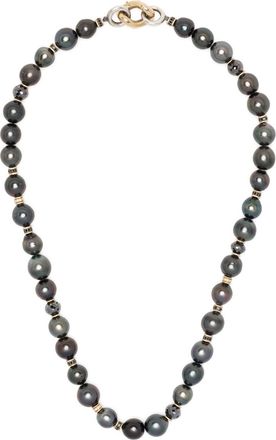 M by Maor 18K Yellow Gold Les Noir Pearl And Diamond Necklace - Mens - Black Pearl