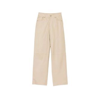 By Malene Birger Broeken, Dames, Beige, XS, Leer, Vinea 1Y4 Leren Broek