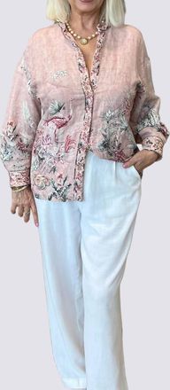 Ranna Gill Greta Oversized Shirt In Old Rose