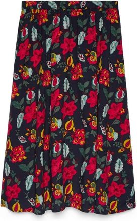 Fiorella Rubino Lange rok met bloemenprint - Dames - Midirokken - Blauw - L - Rokken