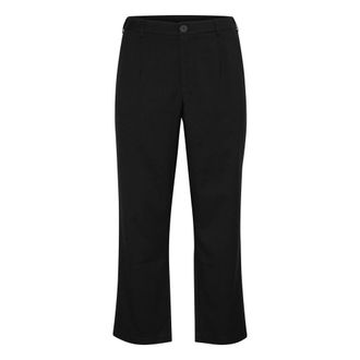 Kaffe Curve Black Deep Straight Leg Trousers - female - Kaffe Curve - Straight Trousers - Black - 5XL - Trousers