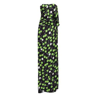Saint Laurent Strapless Dress in Cherry Silk - female - Saint Laurent - Maxi Dresses - Multicolor - M - Dresses