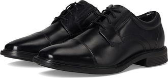 Nunn Bush Stark Cap Toe Oxford Leather Business Formal Derby Dress Casual Lace-Up Mens Lace Up Wing Tip Shoes Black : 10.5 W (EE)