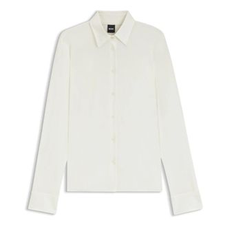 HUGO BOSS Dames, Blouses & Shirts, Wit, Maat: 3XL Katoen