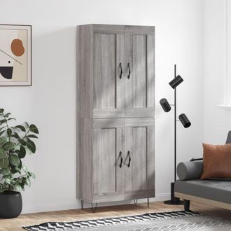 Berkfield Home Highboard Grey Sonoma 69.5x34x180 cm Engineered Wood