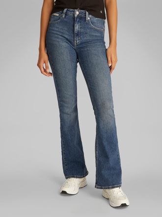 Calvin Klein Jeans Bootcut-Jeans CALVIN KLEIN JEANS SKINNY BOOTCUT, Damen, Gr. 25, L&auml;nge 32, blau (denim medium), Denim/Jeans, Obermaterial: 94% Baumwolle, 4% Elastomult