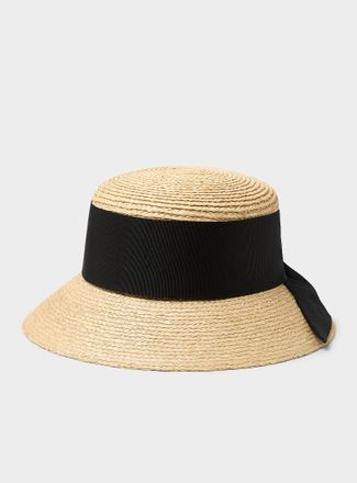 Simons Womens Raffia ribbon cloche hat Exclusive collection from Italy