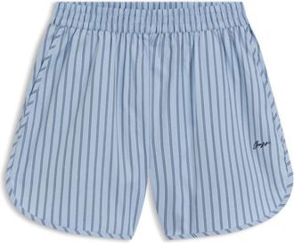 BOSS Vertical-stripe shorts in cotton poplin