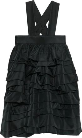Comme Des Gar&ccedil;ons Vestido corto con acabado satinado y volantes escalonados - Dresses - Mujer - Negro - S
