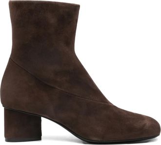 Vic Matié 50mm Chamois zip-up boots - women - Leather/Leather/Suede - 36 - Brown