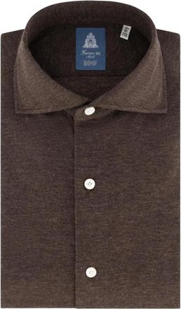 Finamore Camicia con bottoni - Marrone