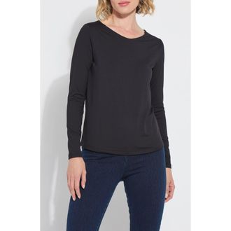 Lyss&eacute; ntials Long Sleeve T-Shirt in Black at Nordstrom, Size X-Large